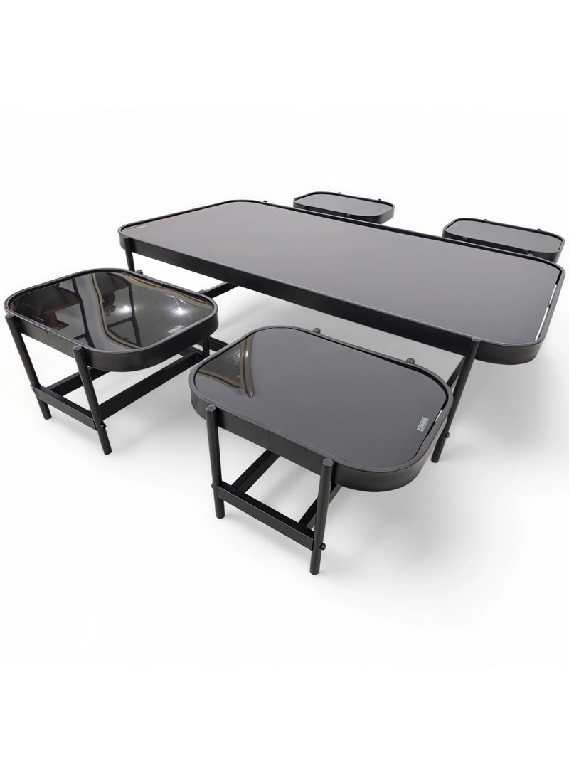 Concent 5-piece Dorn service table set, with glass top transparent - Image 2